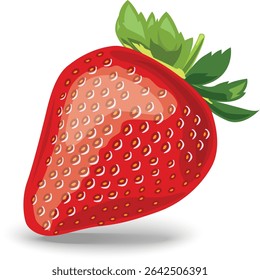 Realistic strawberry drawing vector by illustration on white background and isolated for content illustration.