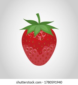 Realistic strawberry illustration. Food, fresh berry.