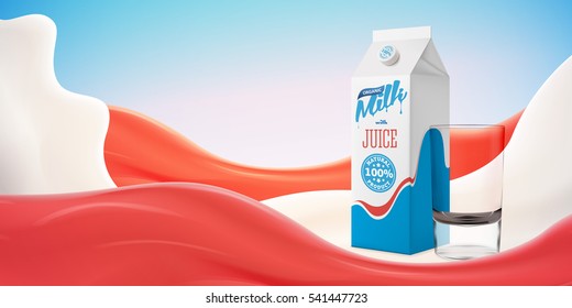 Realistic strawberry milk vector illustration with ready for your design. 