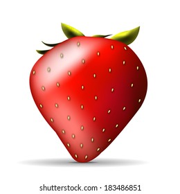 realistic strawberry, vector illustration 