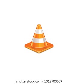 realistic striped cone vector on a white background