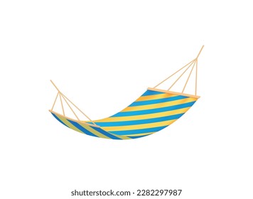 Realistic striped hammock on white background vector illustration