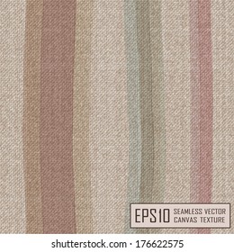 Realistic  striped texture of burlap, canvas. Beige, brown.