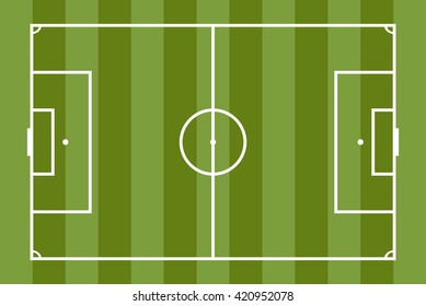 Realistic striped textured grass football background. Trendy Soccer field template for your design. Vector Infographics icon illustration.