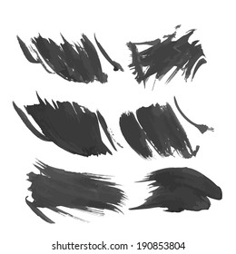 Realistic strokes black gouache paint 1