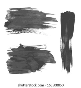 Realistic strokes painted wet paint on paper 1. vector