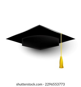 realistic student hat. Award background. Academy award. Vector illustration.