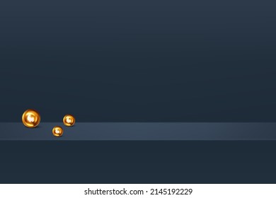 Fondo de estudio realista con bolas doradas Vector