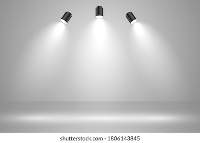 realistic studio lights empty background design