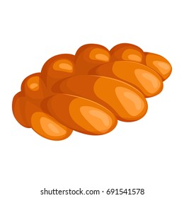 Realistic style isolated illustration of braided white bread