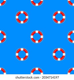 Realistic Style, lifebuoy pattern on White Background. Vector stock illustration.