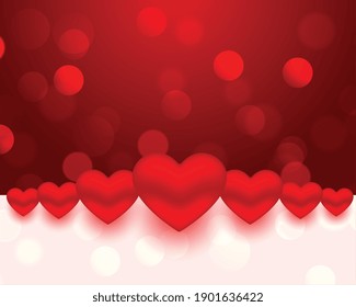 realistic style valentines day hearts card design