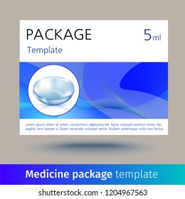 Realistic style vector illustration with contacts package on transparent background