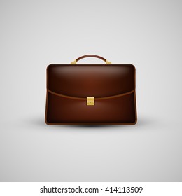 Realistic suitcase icon, vector