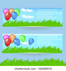 realistic summer banners