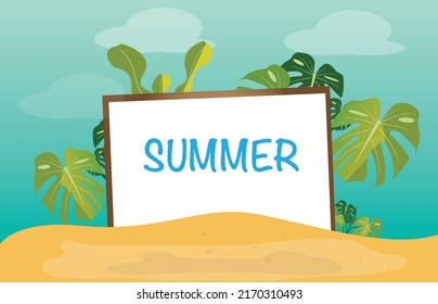 Realistic summer sale label in vector format.