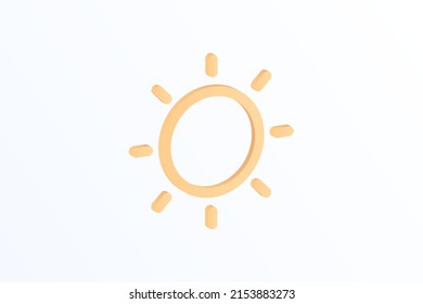 Realistic sun 3d icon design illustrations. Sunny, sun light, weather, forecast, nature vector design concept