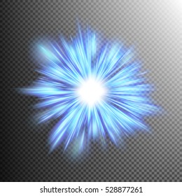 Realistic sun burst with flare. EPS 10 vector file included
