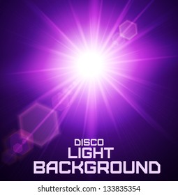 Realistic sun burst with flare. Vector illustration.