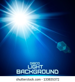 Realistic sun burst with flare. Vector illustration.