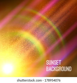 Realistic sun burst with flare. Vector illustration.