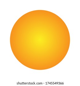 Realistic sun icon for weather design. Sunshine symbol happy orange isolated sun illustration. vector illustration. on white background.