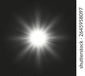 Realistic Sun Light Rays Effect on Transparent Background