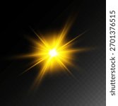 Realistic Sun Light Rays Effect on Transparent Background
