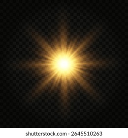 Realistic Sun Light Rays Effect on Transparent Background