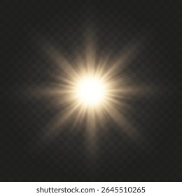 Realistic Sun Light Rays Effect on Transparent Background