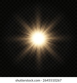 Realistic Sun Light Rays Effect on Transparent Background