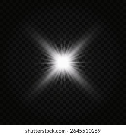 Realistic Sun Light Rays Effect on Transparent Background