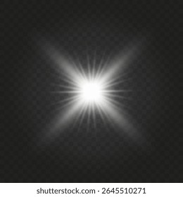 Realistic Sun Light Rays Effect on Transparent Background