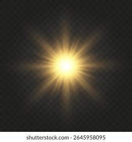 Realistic Sun Light Rays Effect on Transparent Background