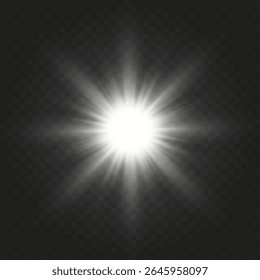 Realistic Sun Light Rays Effect on Transparent Background