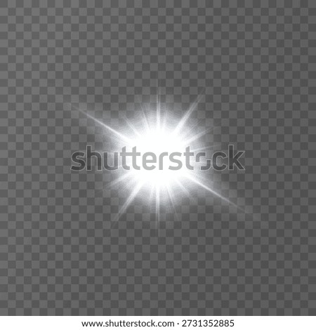 Realistic Sun Light Rays Effect on Transparent Background