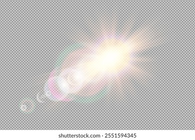 Realistic sun ray effect background