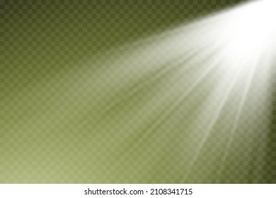 Realistische Sonnenstrahlen. Lichteffekt. Warmer orangefarbener Flammeneffekt. Sonnenschein, Sonnenlicht.