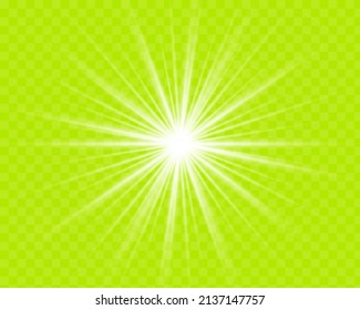 Realistic sun rays. light effect. Warm glow effect. The sun, a ray of sunshine.