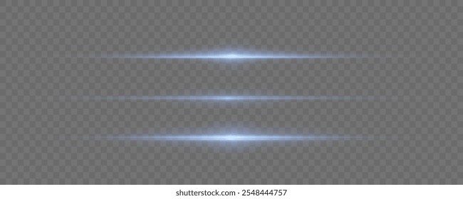 Realistic sun rays. Sun ray glow abstract shine light effect starburst beam sunshine glowing isolated image. Blue light flares, beams, blue line, rays. 