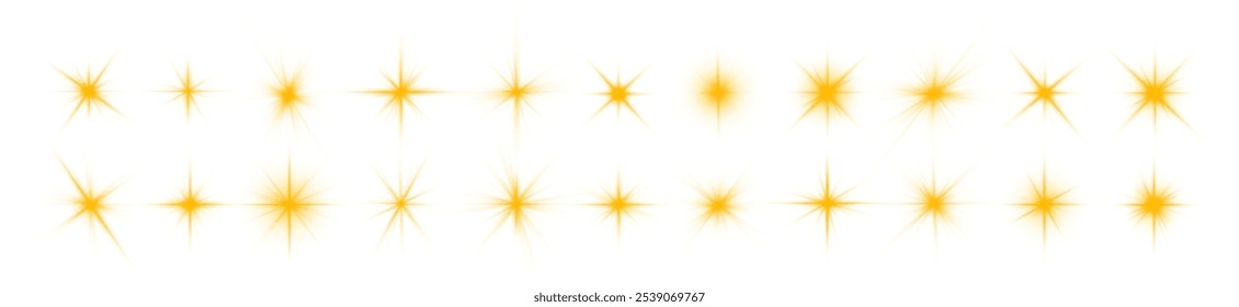 Realistic sun rays. Yellow sun ray glow abstract shine light effect starburst sbeam sunshine glowing isolated image
