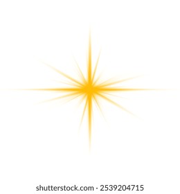 Realistic sun rays. Yellow sun ray glow abstract shine light effect starburst sbeam sunshine glowing isolated image