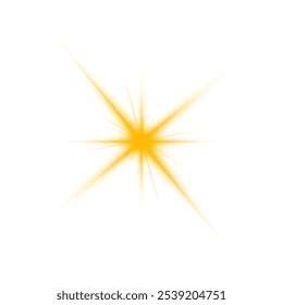 Realistic sun rays. Yellow sun ray glow abstract shine light effect starburst sbeam sunshine glowing isolated image