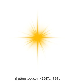 Realistic sun rays. Yellow sun ray glow abstract shine light effect starburst sbeam sunshine glowing isolated image