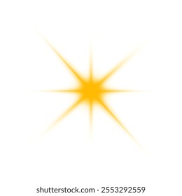 Realistic sun rays. Yellow sun ray glow abstract shine light effect starburst sbeam sunshine glowing isolated image.