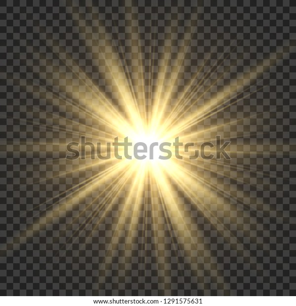 Realistic Sun Rays Yellow Sun Ray のベクター画像素材 ロイヤリティフリー