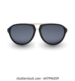 Realistic sunglasses with gradient mesh. Vector illustration