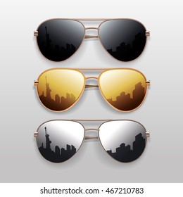 Realistic Sunglasses set. Vector isolated elements - Shutterstock ID 467210783