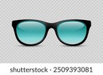 Realistic sunglasses. Summer glasses for eye protection. Modern hipster eyeglasses for beach vacations, travel. 3d vector illustration