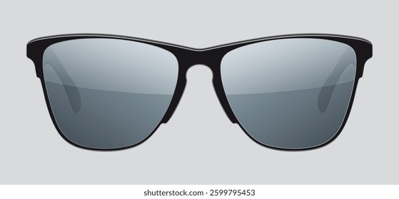 Realistic sunglasses. Summer glasses for eye protection. Modern eyeglasses for beach vacations, travel. vector illustration